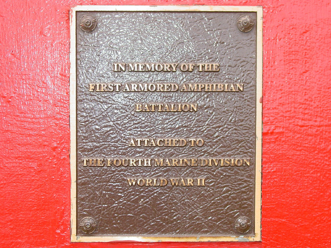 The Fourth Marine Division Memorial Park Plaque