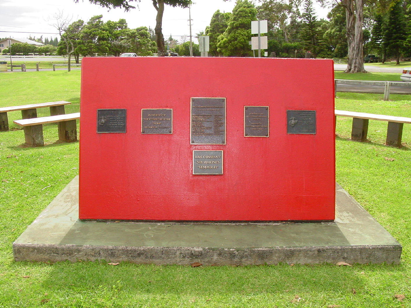 The Fourth Marine Division Memorial Park Plaque