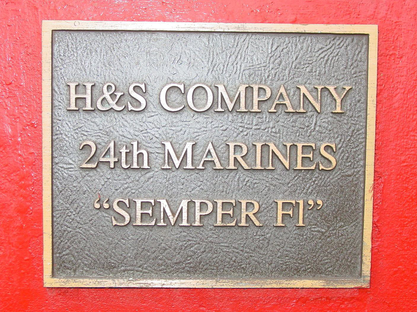 The Fourth Marine Division Memorial Park Plaque