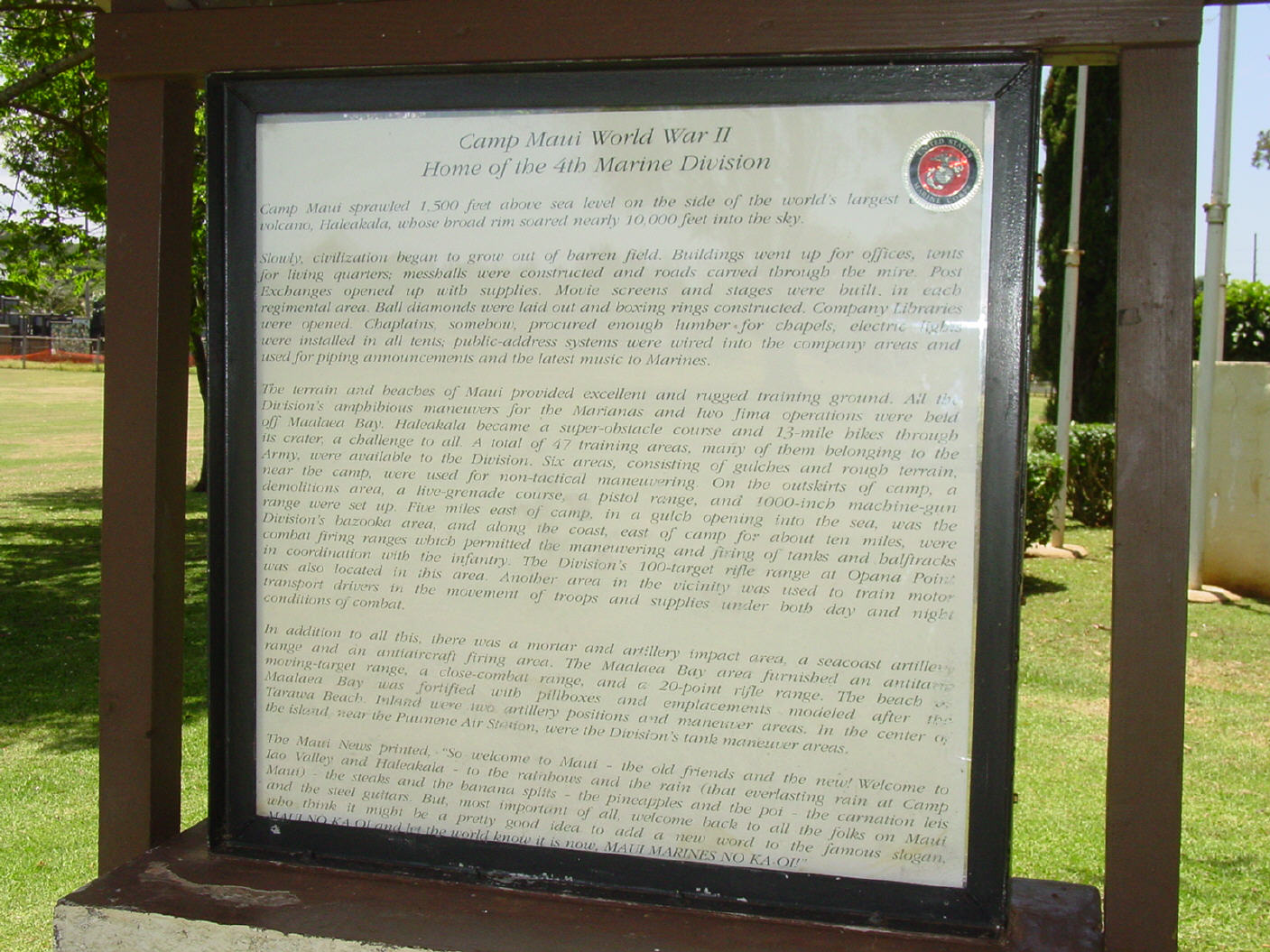 The Fourth Marine Division Memorial Park